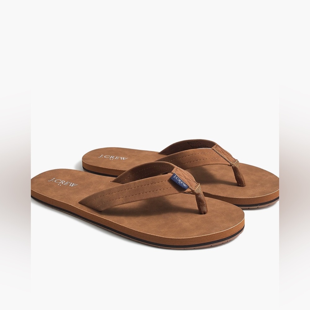 J. Crew Factory Mens Double-layer flip-flops in Tan/Navy